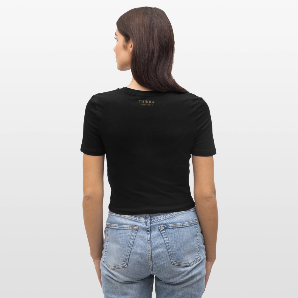 ThiKra's Premium Cropped Slim Fitshirt / Women - black