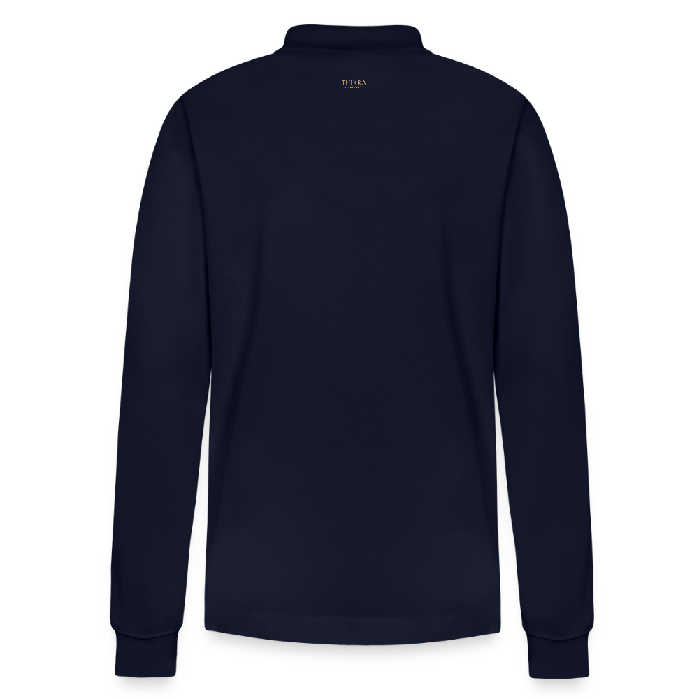 ThiKra's Premium Long-SLeeved Fitpolo - navy