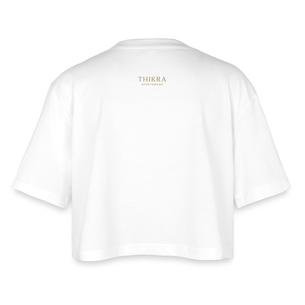 ThiKra's Premium Oversized Cropped Fitshirt / Women - white