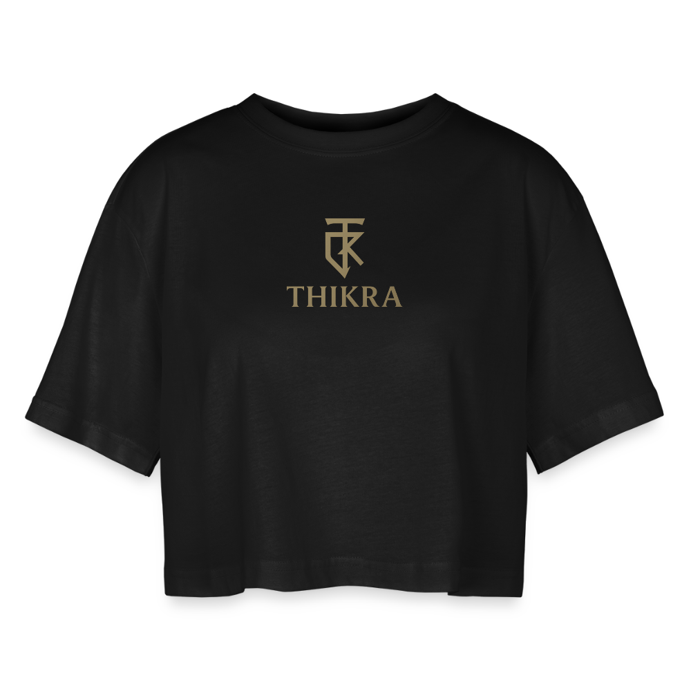 ThiKra's Premium Oversized Cropped Fitshirt / Women - black