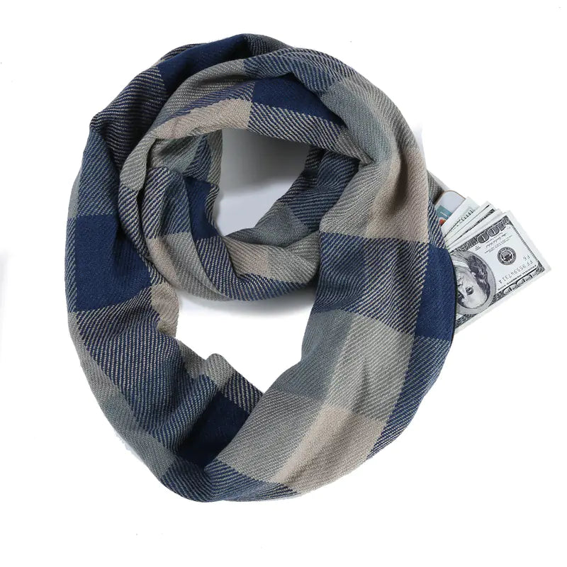 Cashmere-like Scarf with Hidden Zipper Closure