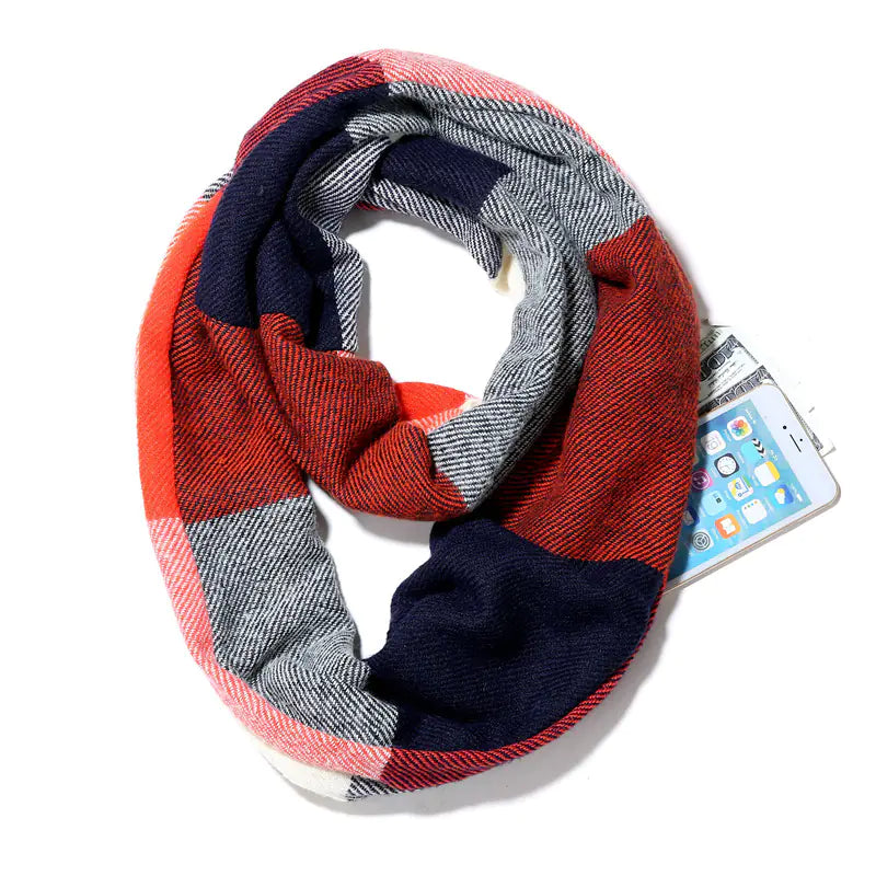 Cashmere-like Scarf with Hidden Zipper Closure