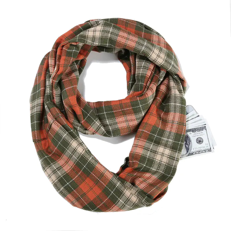 Cashmere-like Scarf with Hidden Zipper Closure