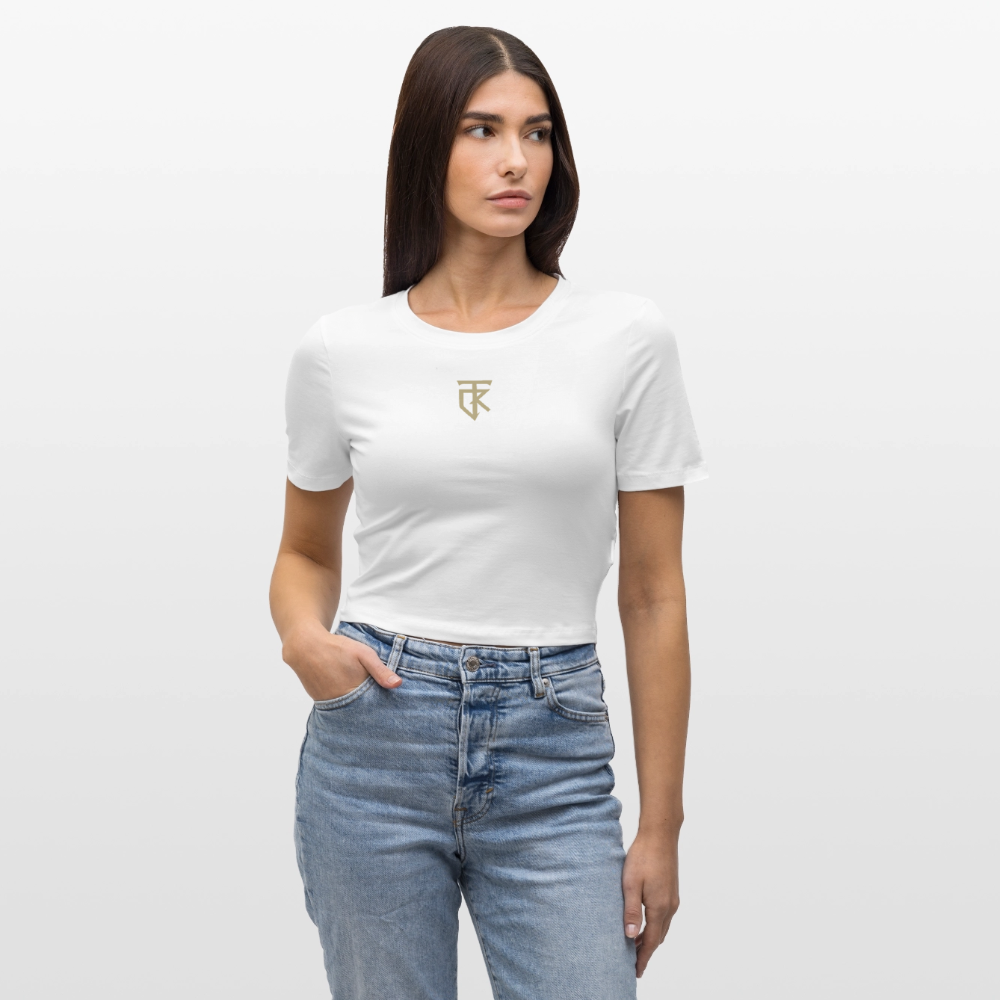 ThiKra's Premium Cropped Slim Fitshirt / Women - white