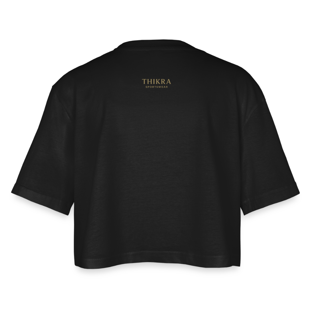 ThiKra's Premium Oversized Cropped Fitshirt / Women - black