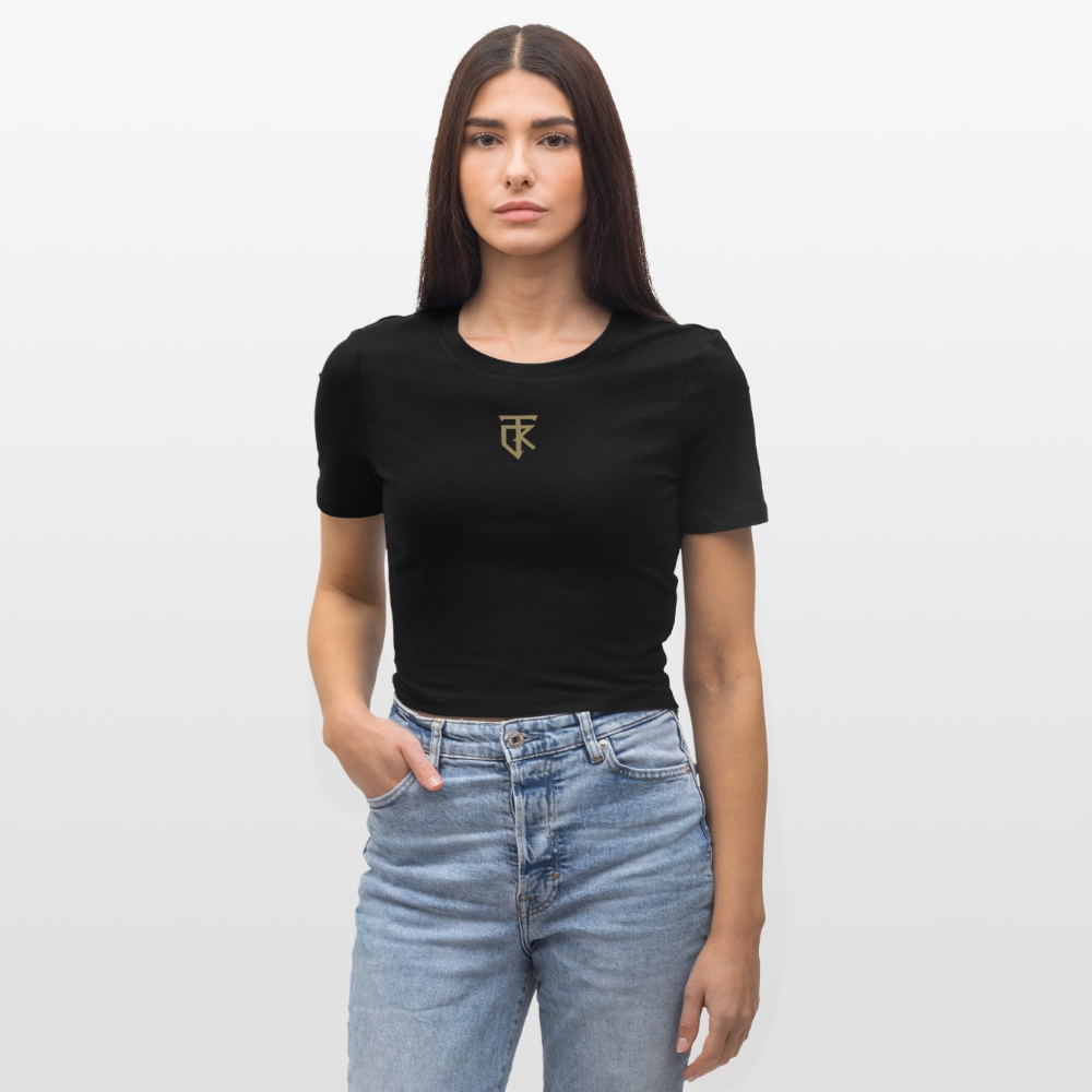 ThiKra's Premium Cropped Slim Fitshirt / Women - black