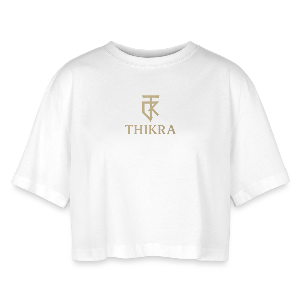 ThiKra's Premium Oversized Cropped Fitshirt / Women - white
