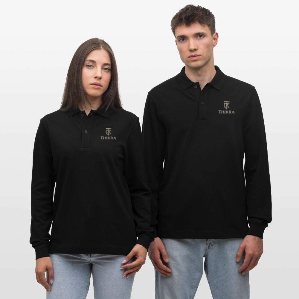 (Embroidery/Print) Premium Polo Sweater / Unisex - black