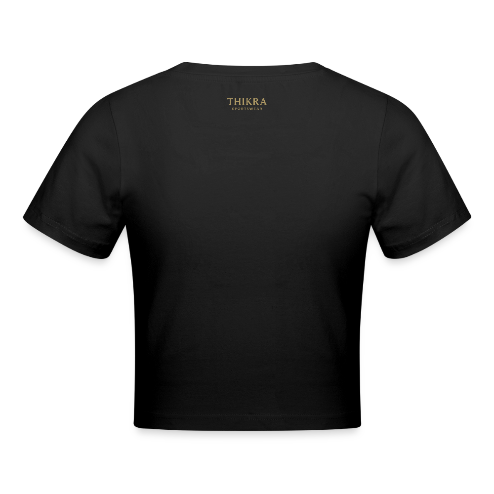 ThiKra's Premium Cropped Slim Fitshirt / Women - black