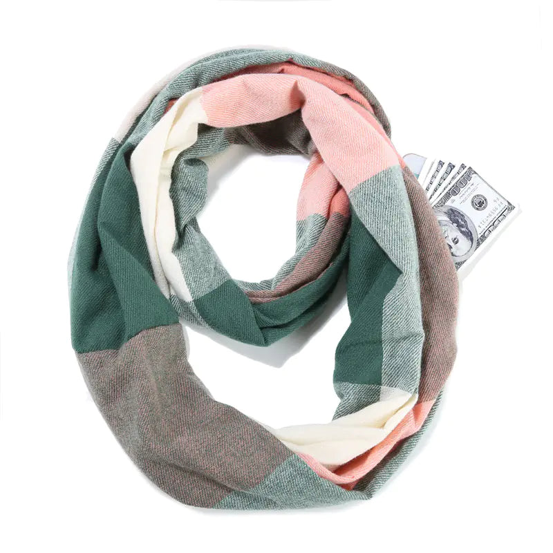 Cashmere-like Scarf with Hidden Zipper Closure