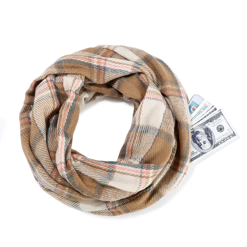 Cashmere-like Scarf with Hidden Zipper Closure